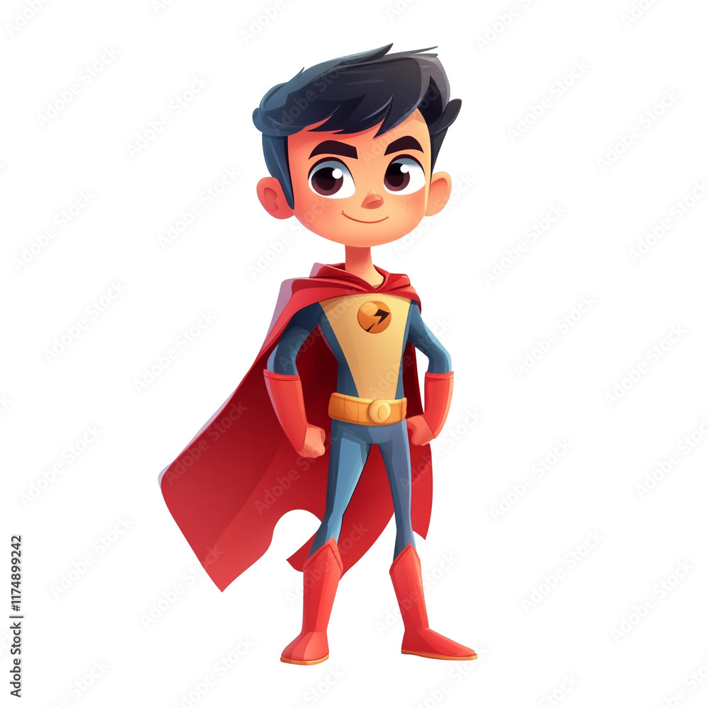Superhero Boy: A Cartoon Illustration of a Young Superhero Superhero Boy: A Cartoon Illustration of a Young Superhero