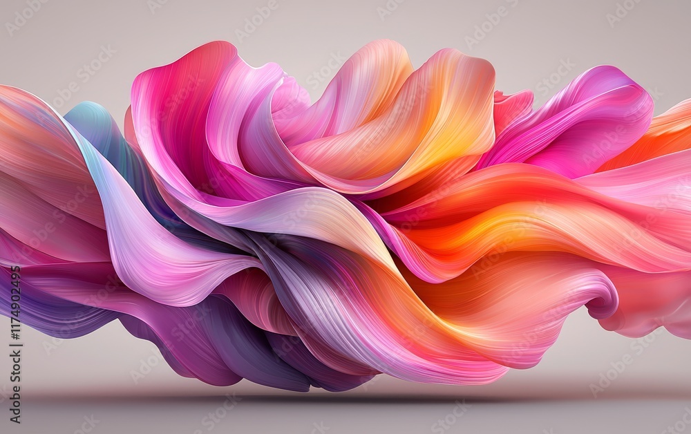 Fototapeta premium Abstract Swirling Pink Orange and Purple Fluid Dynamic Design