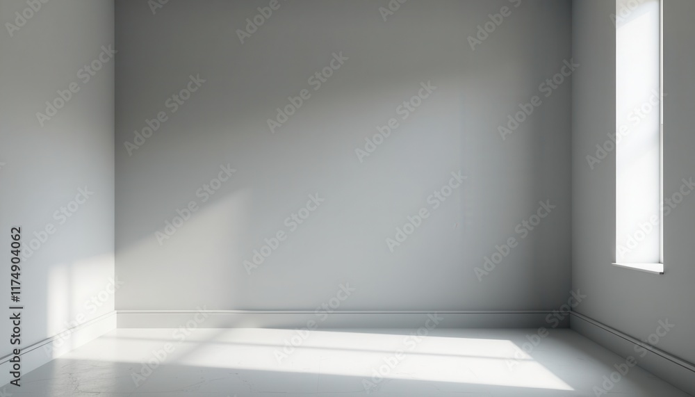 A minimalist gray studio room with soft lighting creates an elegant and simple backdrop. A minimalist gray studio room with soft lighting creates an elegant and simple backdrop.