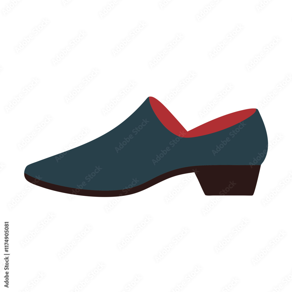 Dark Teal Shoe with Red Interior and Low Heel, Vector illustration of a stylish dark teal shoe featuring a sleek design, red interior lining, and a low brown heel, elegant and modern.
Dark Teal Shoe with Red Interior and Low Heel, Vector illustration of a stylish dark teal shoe featuring a sleek design, red interior lining, and a low brown heel, elegant and modern.