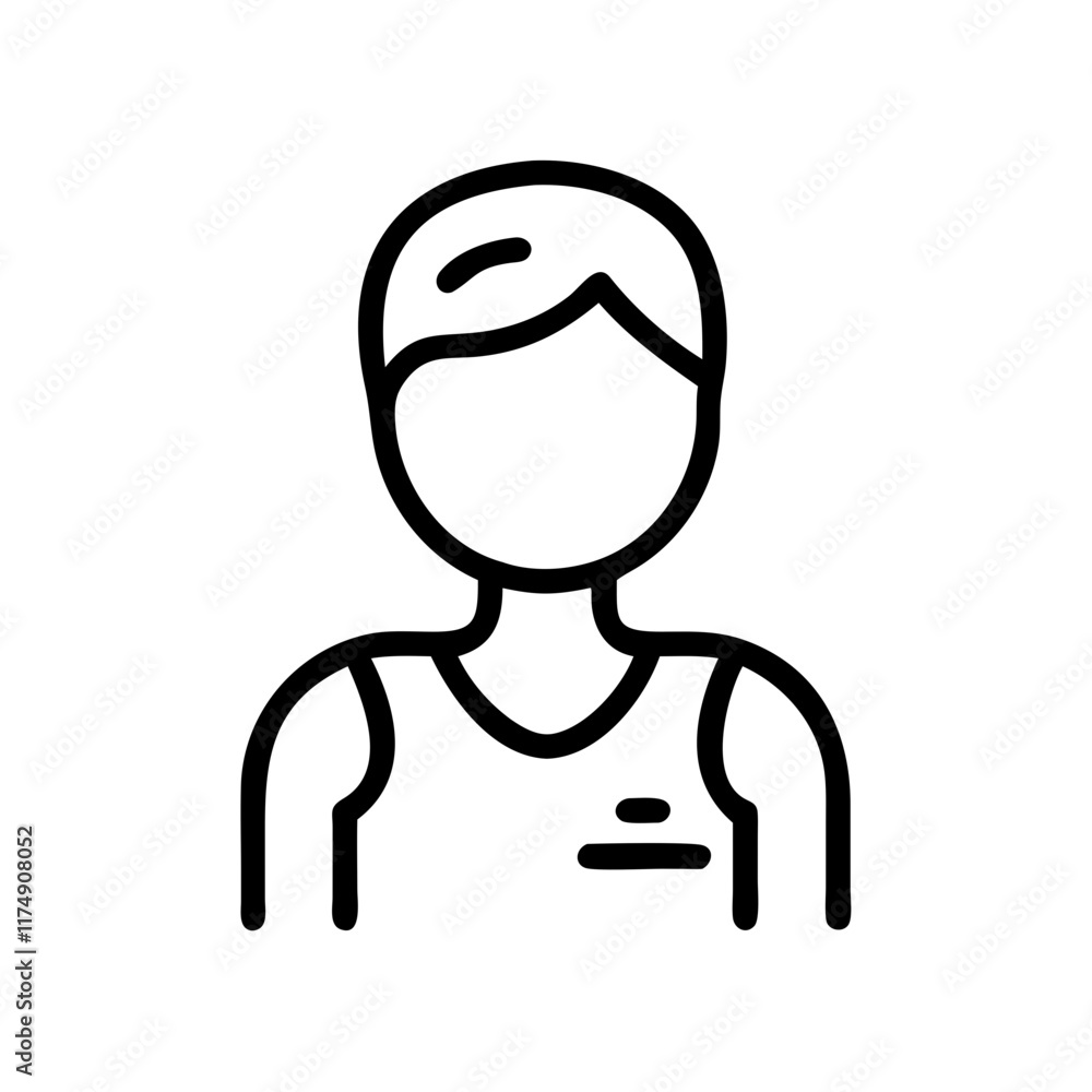 Small business Personal trainer icon in black outline style
