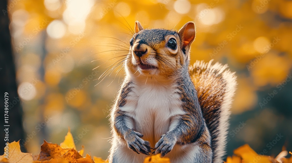 Curious squirrel amidst autumn leaves. (1) Curious squirrel amidst autumn leaves. (1)