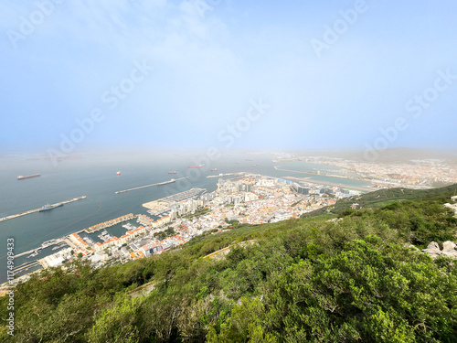 Gibraltar rock, panorama view, United Kingdom