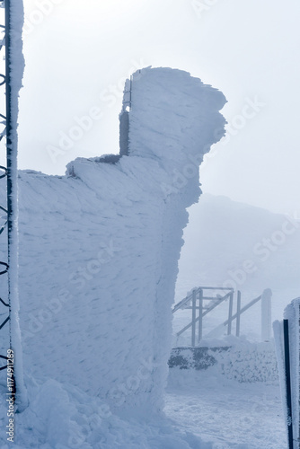 Snowy patterns shaped by winds photo