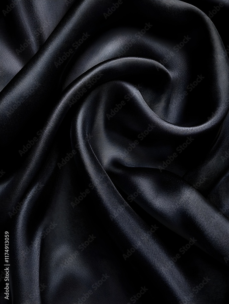 Fototapeta premium Photo of Black Silk Fabric