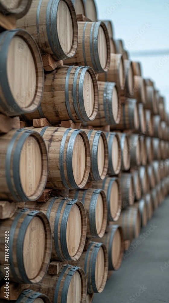 Rows of wooden barrels stacked in a dimly lit vault, likely used for aging wine or whiskey. The setting exudes an old-world charm and rustic elegance. Rows of wooden barrels stacked in a dimly lit vault, likely used for aging wine or whiskey. The setting exudes an old-world charm and rustic elegance.
