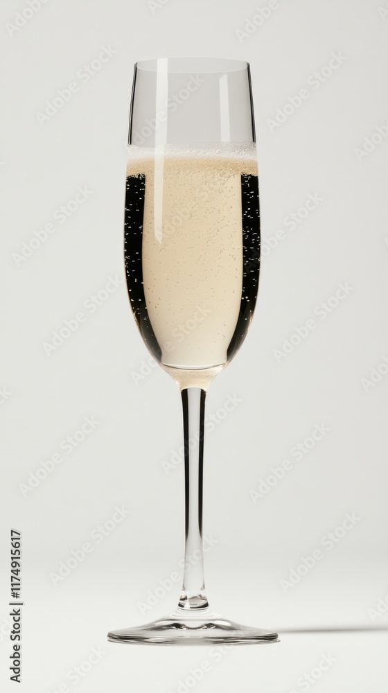 An elegant champagne flute filled with sparkling champagne against a transparent background, highlighting the bubbles and clarity of the glass. An elegant champagne flute filled with sparkling champagne against a transparent background, highlighting the bubbles and clarity of the glass.
