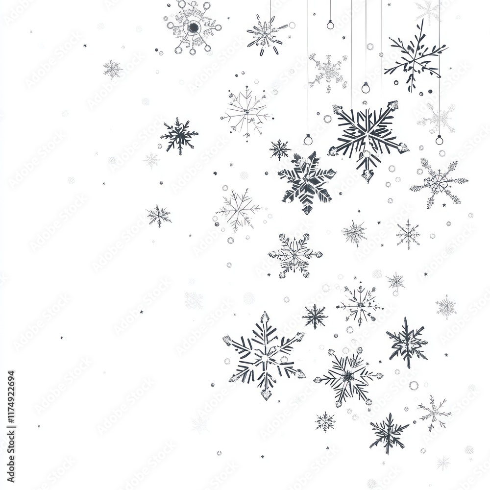 Falling snowflakes on white background. (2) Falling snowflakes on white background. (2)