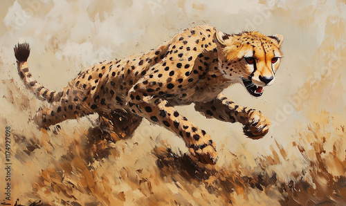 African cheetah running photo