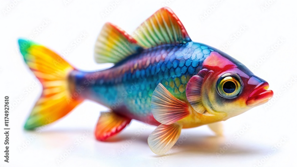 Miniature Fish on White Background - Cute Tiny Fish Stock Photo Miniature Fish on White Background - Cute Tiny Fish Stock Photo