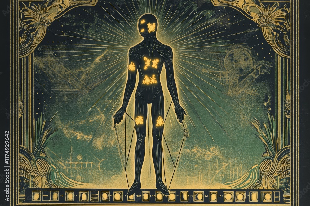 Fototapeta premium The Puppet of Pain, Somatic Symptom Disorder
