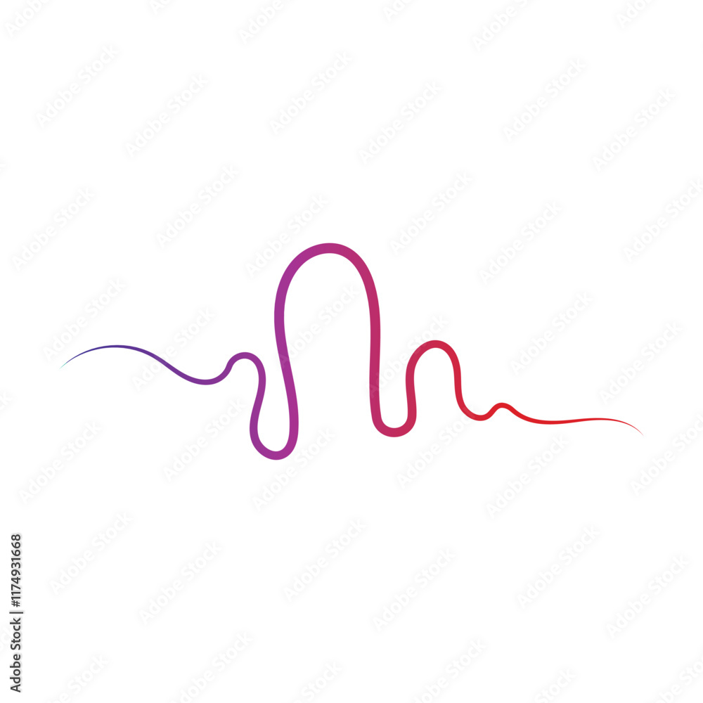 Audio technology, music sound waves vector icon illustration