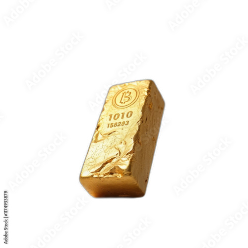 Gold Bitcoin Bar Digital Currency Finance.
