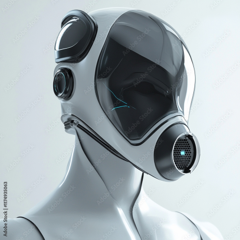 Futuristic Helmet with Advanced Breathing Apparatus and Sleek Design for Technology-Driven Safety and Protection Futuristic Helmet with Advanced Breathing Apparatus and Sleek Design for Technology-Driven Safety and Protection