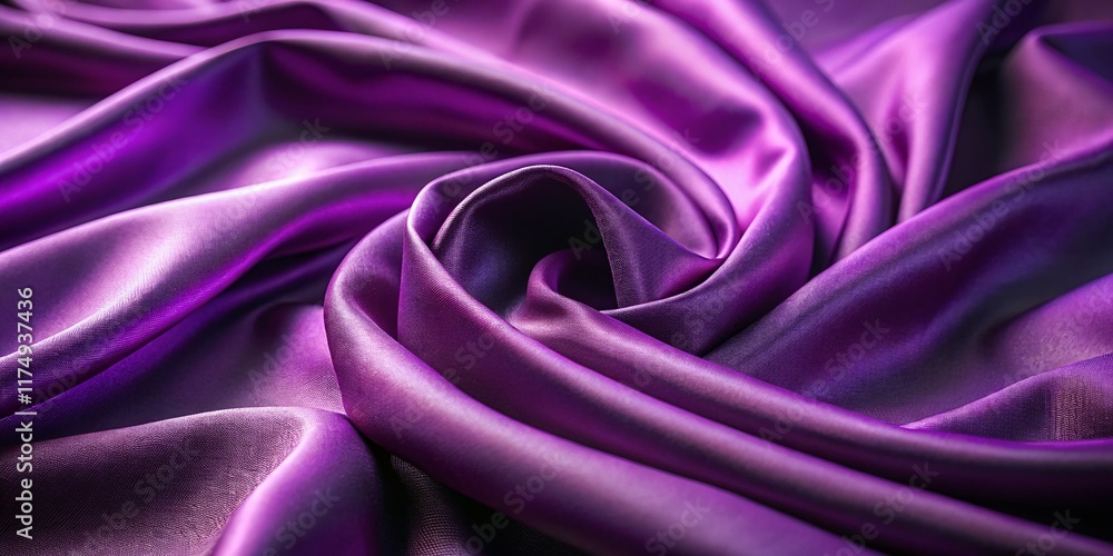 Obraz premium Minimalist Purple Fabric Background Texture - Smooth Draped Cloth Photography