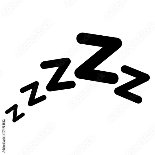 Symbol of sleep. Flying letter Z. Comic book element. Nap sticker