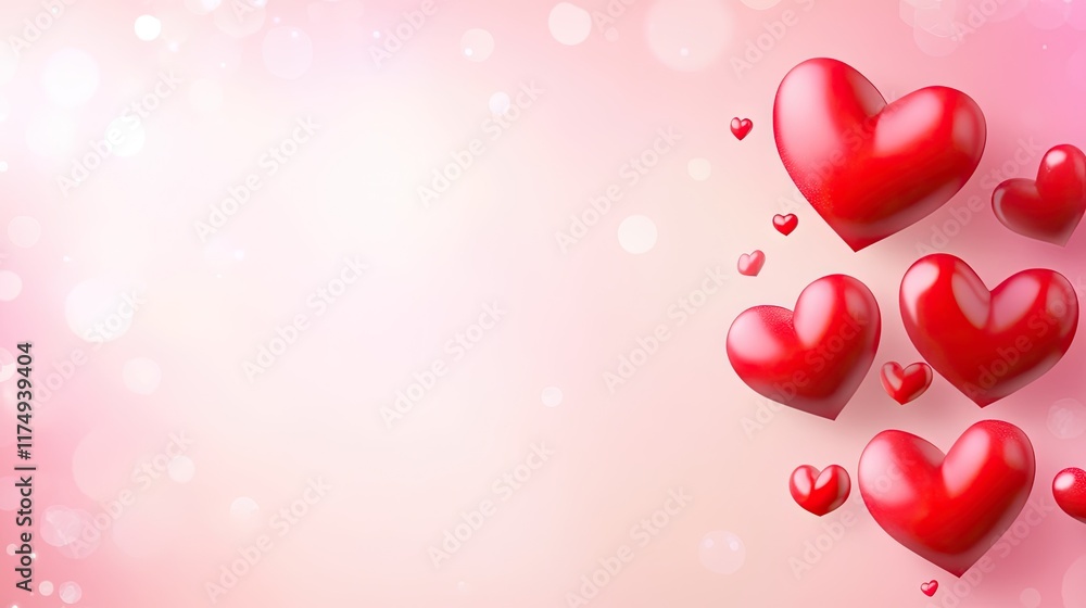 A vibrant Valentines Day background filled with floating red hearts, set against a soft pink gradient. A vibrant Valentines Day background filled with floating red hearts, set against a soft pink gradient.