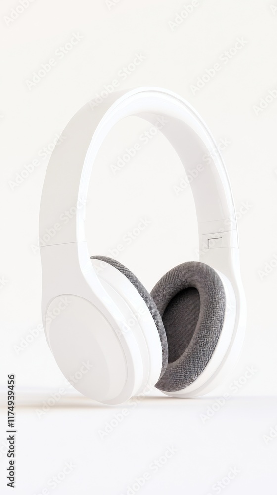White headphones on a transparent background, showcasing a sleek and minimalist design. White headphones on a transparent background, showcasing a sleek and minimalist design.