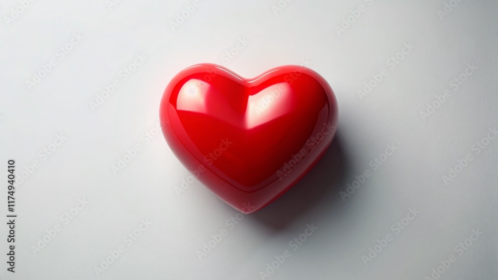 Minimalist Valentine's Day Red Heart Aerial Studio Shot - Contemporary Digital Art Background Minimalist Valentine's Day Red Heart Aerial Studio Shot - Contemporary Digital Art Background