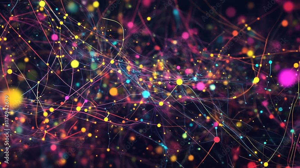 Obraz premium Abstract Colorful Network Of Lights And Lines