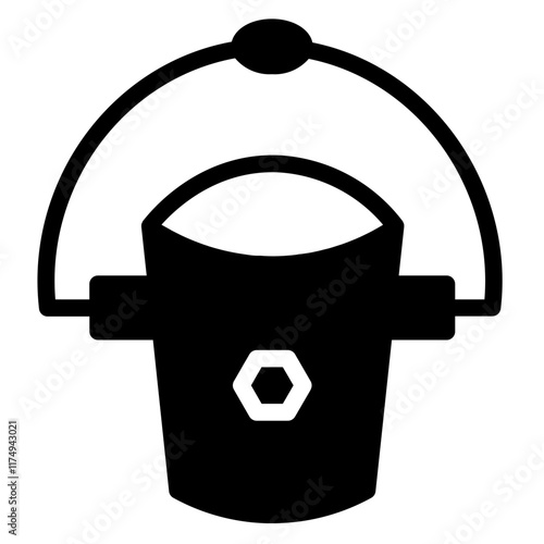 Bucket Garden Pail Glyph Icon