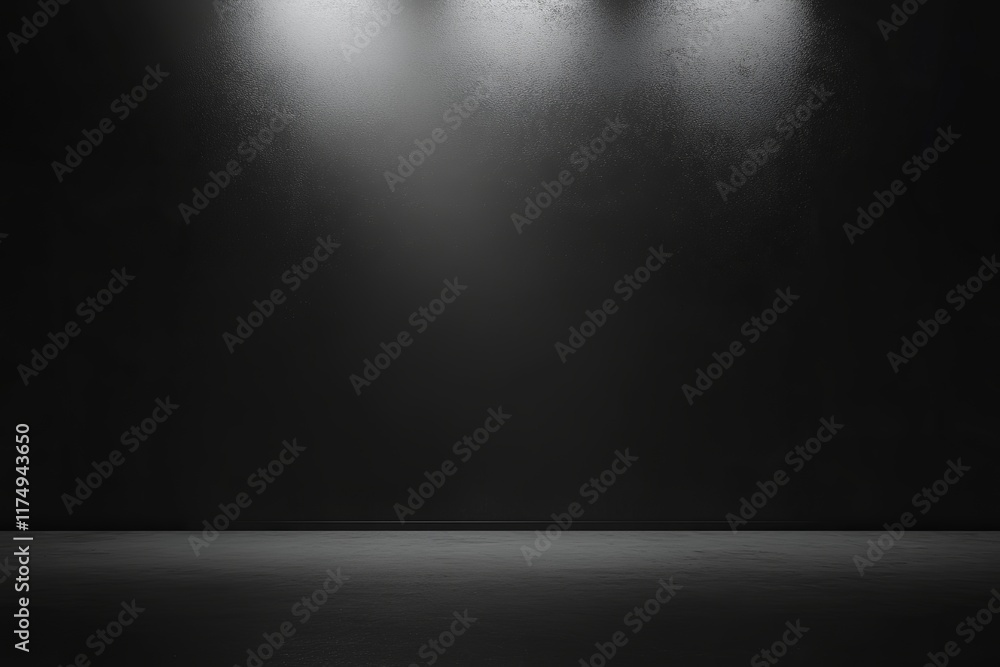 Fototapeta premium Sleek Black Wall and Celestial Light for Clean Product Presentations