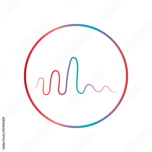 Audio technology, music sound waves vector icon illustration