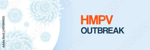 HMPV virus outbreak banner. Wide background for news, information, and prevention of Human metapneumovirus outbreak. Medical healthcare concept illustration