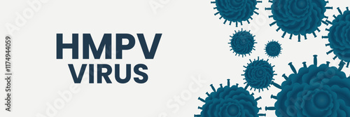 Human metapneumovirus virus outbreak pandemic banner. HMPV virus design for prevention, symptom awareness, and disease spread. Medical illustration for healthcare on white background