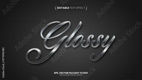 Glossy editable text effect style