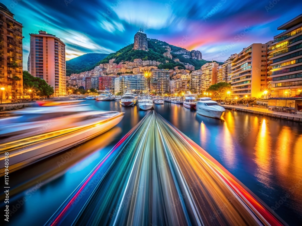 Obraz premium Monaco Grand Prix: Speed, Glamour, and the Mediterranean Coastline