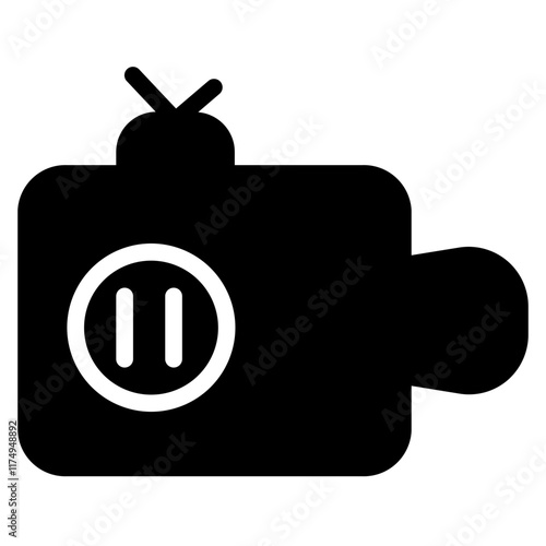 Live Stream Press Glyph Icon