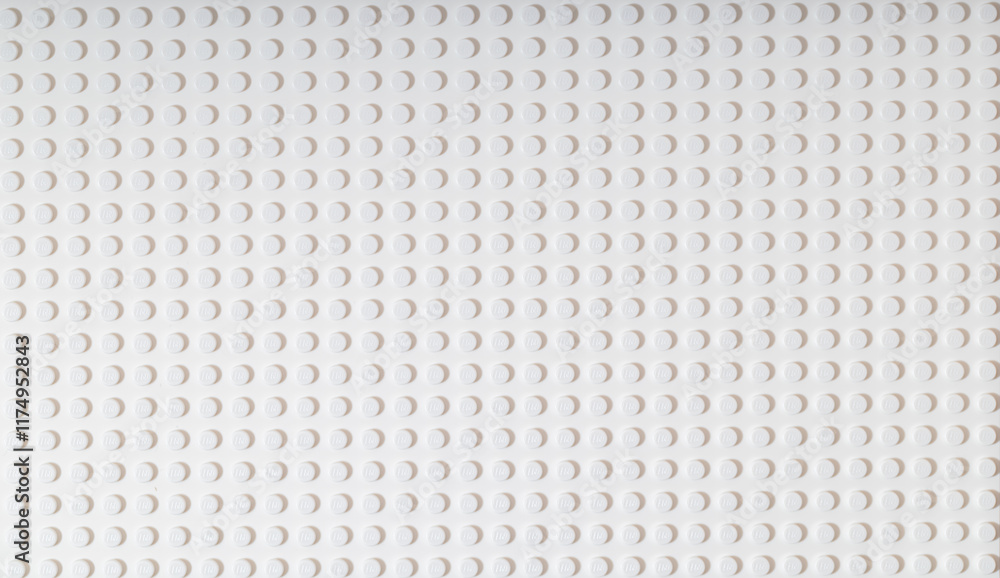 Naklejka premium White background of the LEGO Classic baseplate