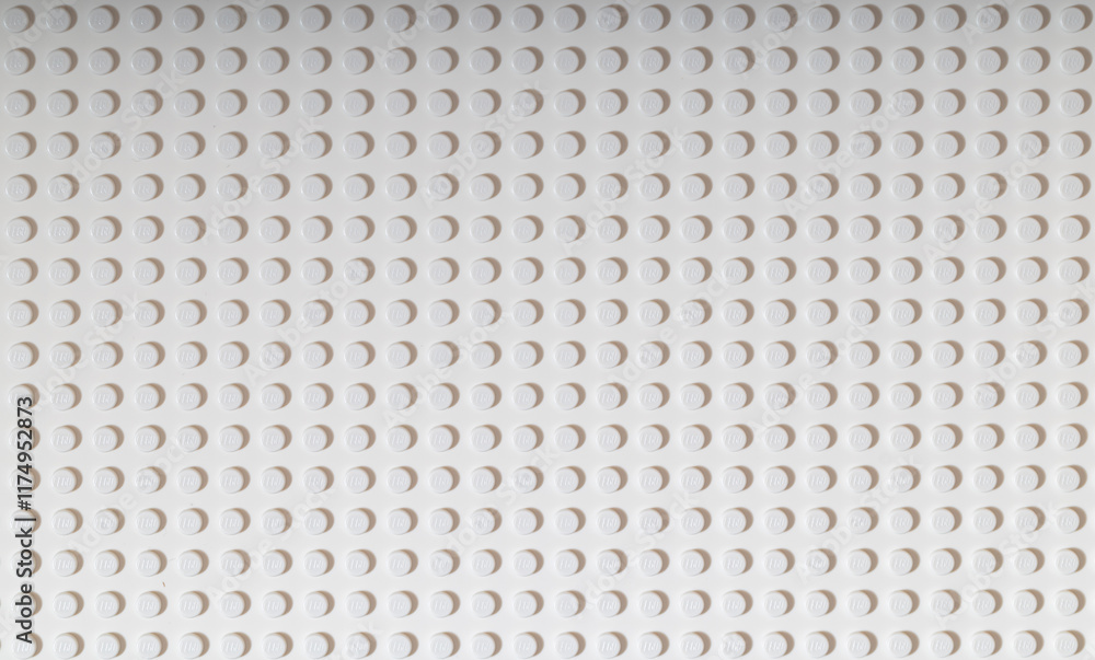 Obraz premium White background of the LEGO Classic baseplate