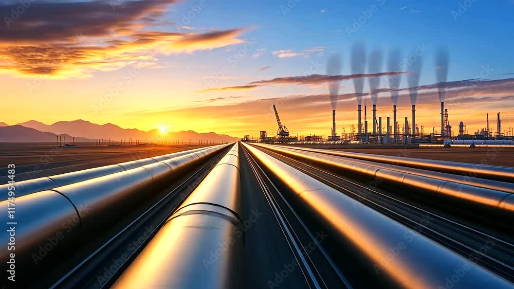 Oil Pipelines and Logistics in a Desert Landscape Oil Pipelines and Logistics in a Desert Landscape