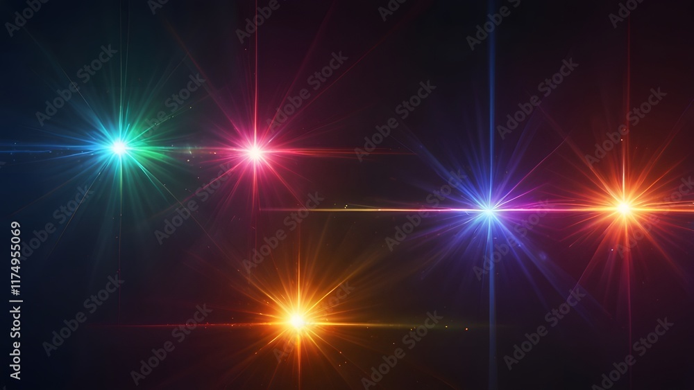 Fototapeta premium Colorful Lighting lens flare background 