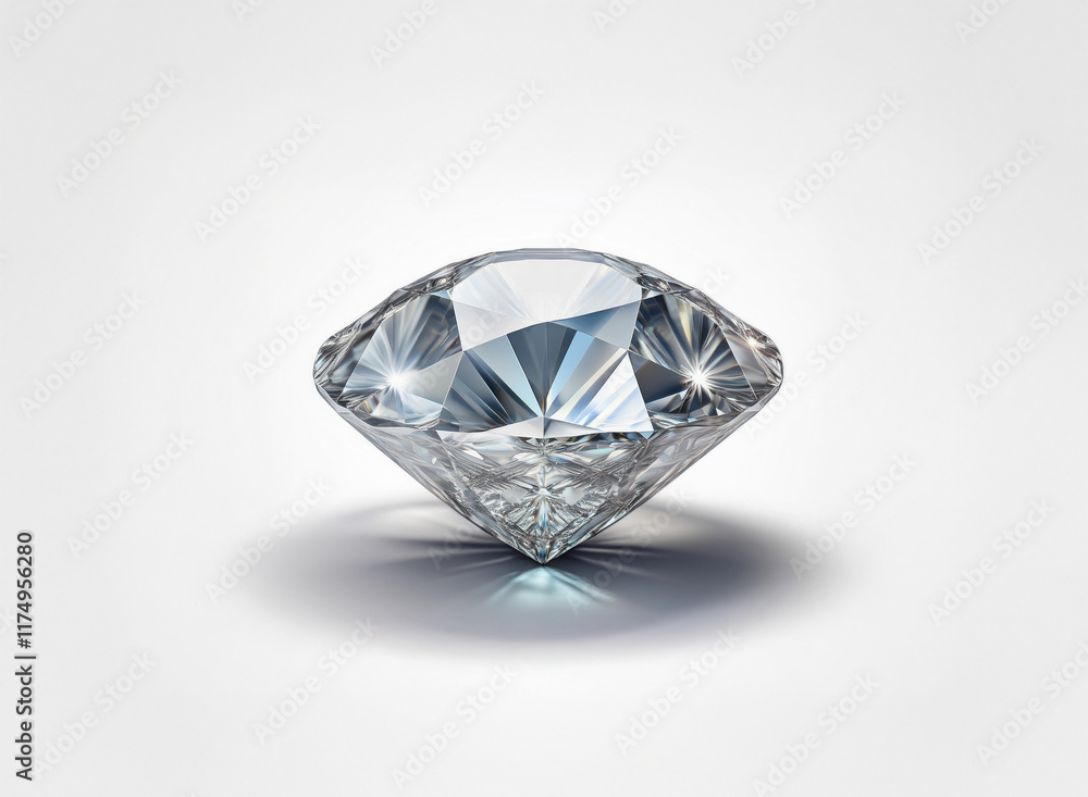A brilliant, round-cut diamond sparkles against a light gray background, casting a subtle shadow. Its facets catch and reflect light, showcasing its exceptional clarity and brilliance. A brilliant, round-cut diamond sparkles against a light gray background, casting a subtle shadow. Its facets catch and reflect light, showcasing its exceptional clarity and brilliance.