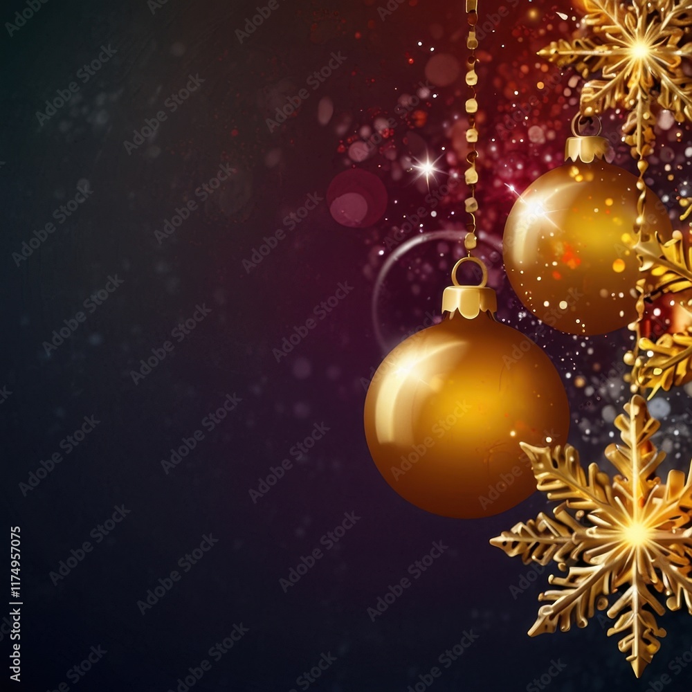 Golden Ornaments & Sparkling Snowflakes: A Festive Winter Design Golden Ornaments & Sparkling Snowflakes: A Festive Winter Design