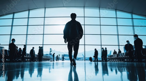 Jet Setter Strolling Through Airport Terminal photo