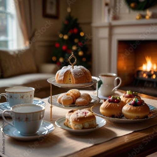 Wallpaper Mural Cozy Winter Tea Party: Sweet Treats & Warm Beverages Torontodigital.ca