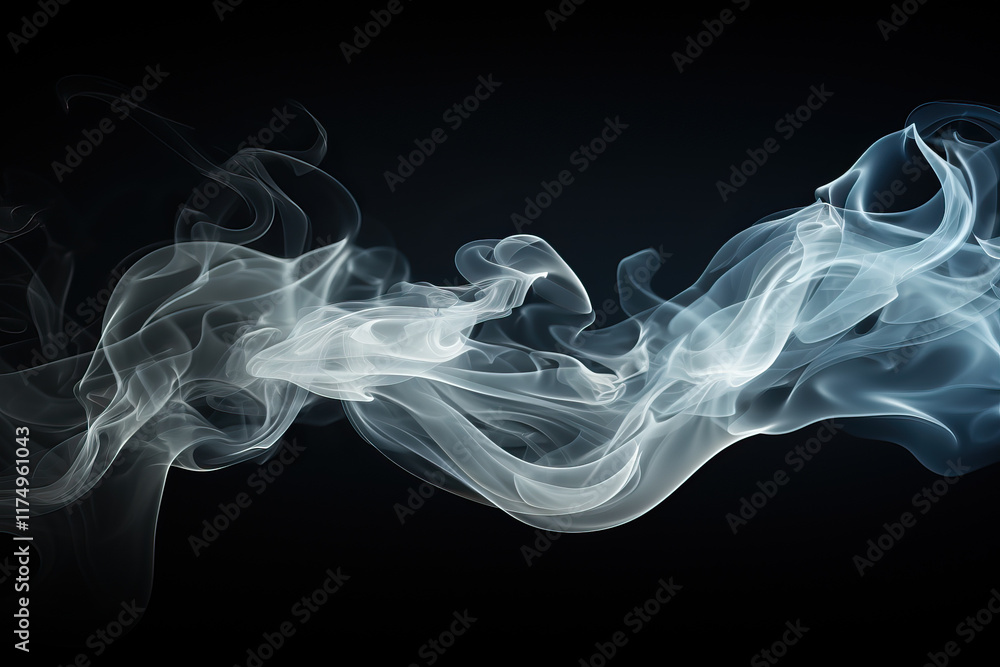 Wispy, ethereal white smoke curls and drifts against a dark backdrop, creating an abstract and atmospheric image. Wispy, ethereal white smoke curls and drifts against a dark backdrop, creating an abstract and atmospheric image.