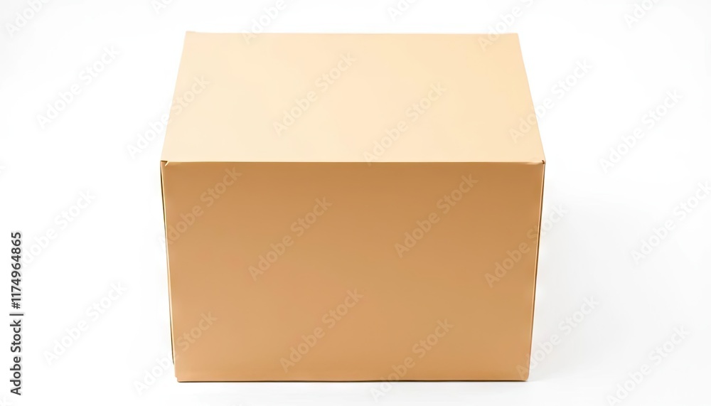 Empty tan cardboard box on white background Empty tan cardboard box on white background