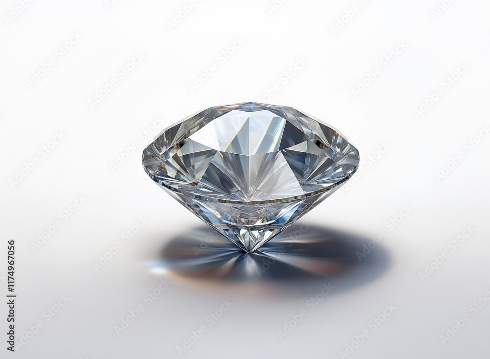 A brilliant-cut diamond, showcasing exceptional clarity and sparkle, rests on a reflective surface. Its facets catch and disperse light beautifully. A brilliant-cut diamond, showcasing exceptional clarity and sparkle, rests on a reflective surface. Its facets catch and disperse light beautifully.
