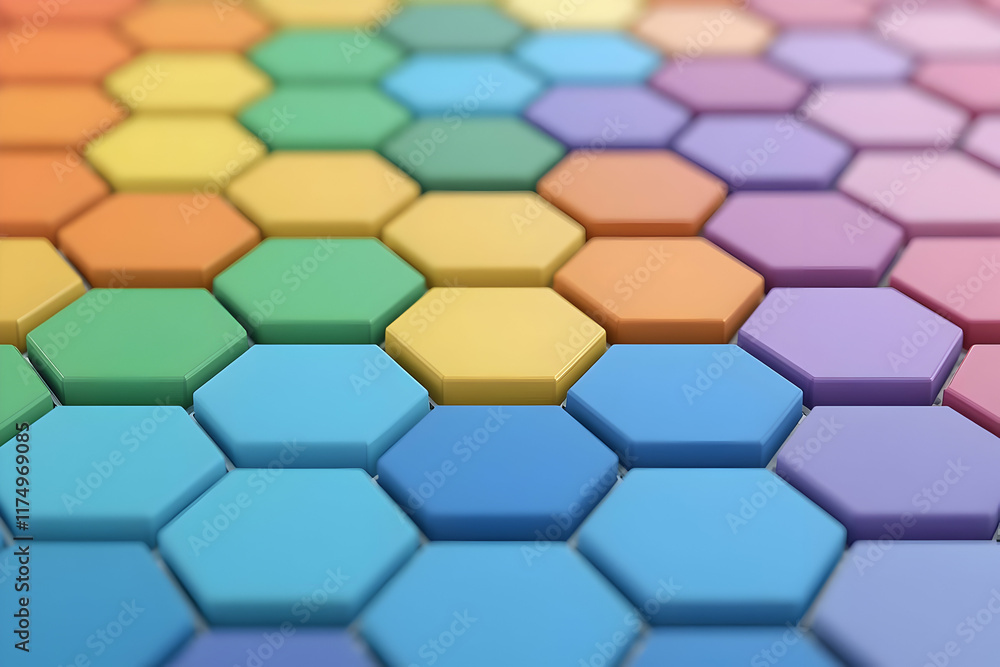Rainbow Hexagon 3D Abstract Background Rainbow Hexagon 3D Abstract Background
