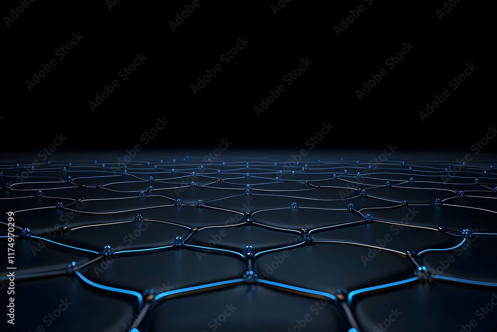 Dark Blue 3D Abstract Background