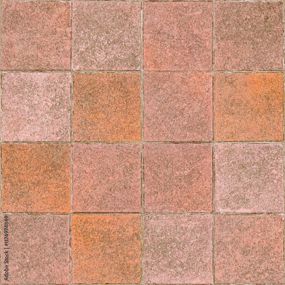 TERRACOTTA FLOOR WITH SQUARE SHAPED - Tiles seamless texture useful for rendering applications TERRACOTTA FLOOR WITH SQUARE SHAPED - Tiles seamless texture useful for rendering applications