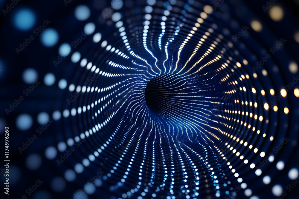 Naklejka premium Abstract 3D Tunnel of Lights