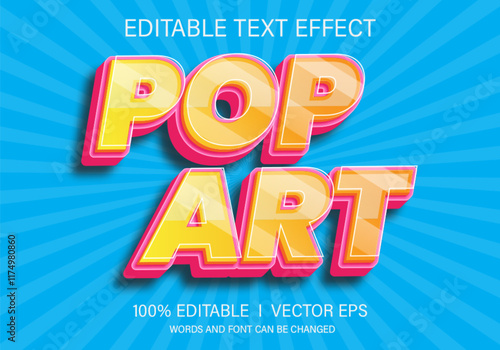 pop art vector text effect with modern style design