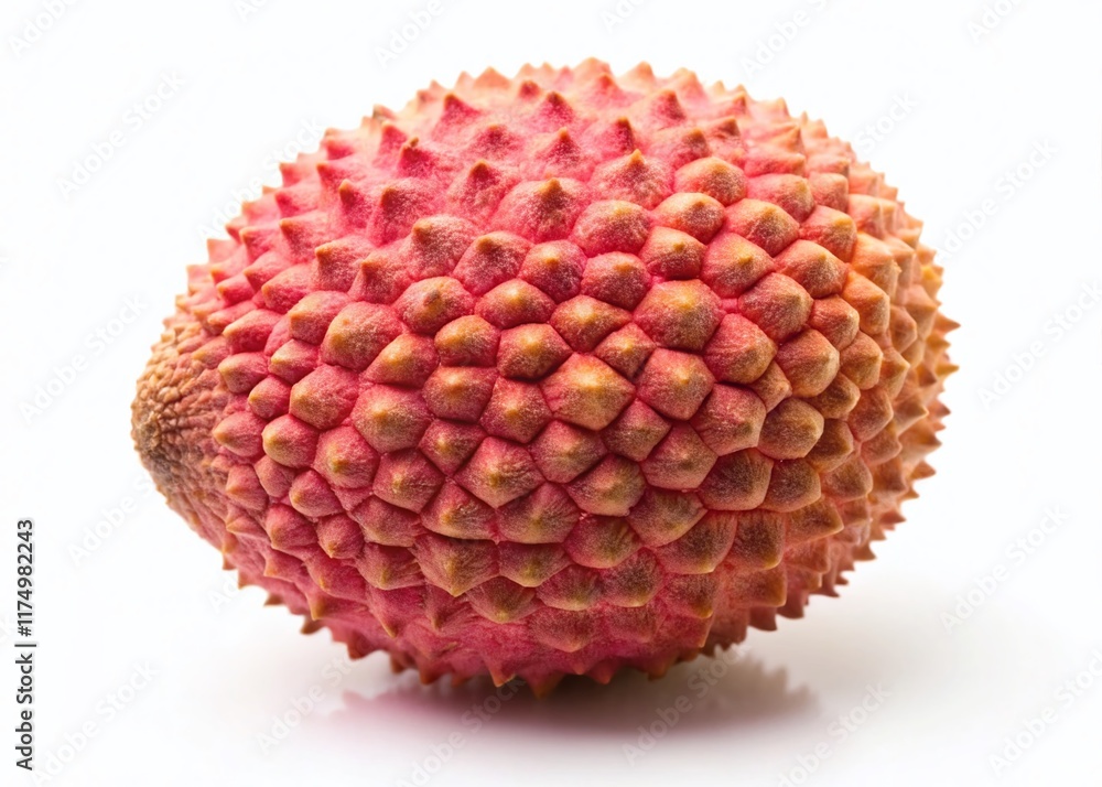 Fresh Lychee Fruit Isolated on White Background - High-Resolution Aerial Stock Photo Fresh Lychee Fruit Isolated on White Background - High-Resolution Aerial Stock Photo