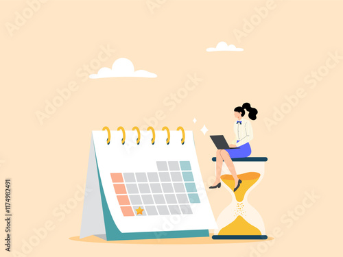 Time management and scheduling or setting a deadline calendar